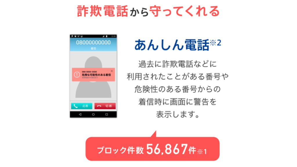 詐欺電話から守ってくれるあんしん電話